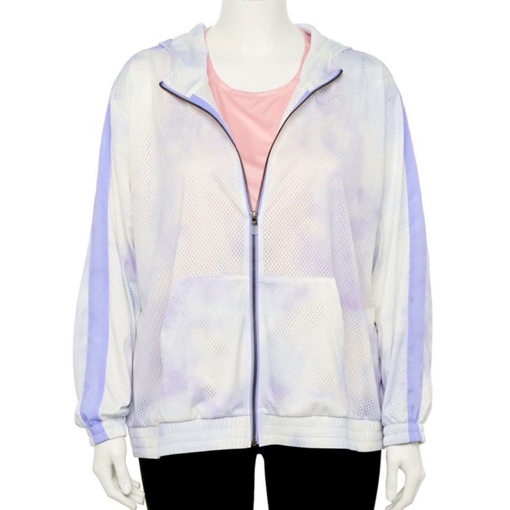 Women’s Plus Size 2X Nike Sportswear Icon Purple Clash Tie-Dye Jacket By NIKE